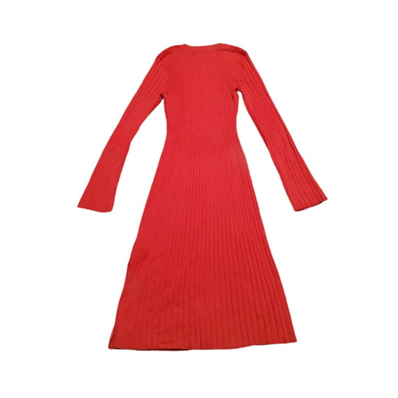 Free Assembly Ribbed Sweater Dress Long Sleeve Holiday Party Work Women Large - Picture 2 of 5